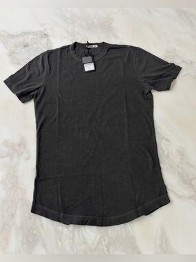 Buck Mason Men’s Slub Curved Hem Tee Gray New Size XS Tall